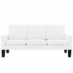 VidaXL Ensemble de canapés 2 pcs Blanc Similicuir -Canapés Soldes 2022 image 3 3056668