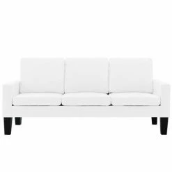 VidaXL Ensemble de canapés 3 pcs Blanc Similicuir 8 VidaXL Ensemble de canapés 3 pcs Blanc Similicuir -Canapés Soldes 2022 image 3 3056684