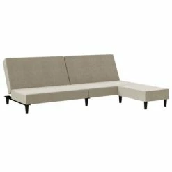 VidaXL Canapé-lit à 2 places avec repose-pied Gris clair Velours 8 VidaXL Canapé-lit à 2 places avec repose-pied Gris clair Velours -Canapés Soldes 2022 image 3 3080490