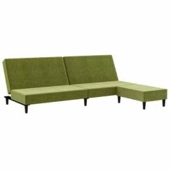 VidaXL Canapé-lit à 2 places avec repose-pied Vert clair Velours 8 VidaXL Canapé-lit à 2 places avec repose-pied Vert clair Velours -Canapés Soldes 2022 image 3 3080493