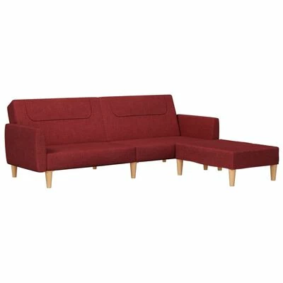 VidaXL Canapé-lit à 2 places avec repose-pied Rouge bordeaux Tissu 3 VidaXL Canapé-lit à 2 places avec repose-pied Rouge bordeaux Tissu – Image 3