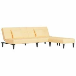 VidaXL Canapé-lit 2 places et deux oreillers repose-pied Crème Velours 8 VidaXL Canapé-lit 2 places et deux oreillers repose-pied Crème Velours -Canapés Soldes 2022 image 3 3080633