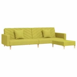 VidaXL Canapé-lit 2 places deux oreillers et repose-pied Vert Tissu 8 VidaXL Canapé-lit 2 places deux oreillers et repose-pied Vert Tissu -Canapés Soldes 2022 image 3 3081826
