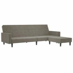 VidaXL Canapé-lit à 2 places avec repose-pied Gris clair Velours 8 VidaXL Canapé-lit à 2 places avec repose-pied Gris clair Velours -Canapés Soldes 2022 image 3 3081865