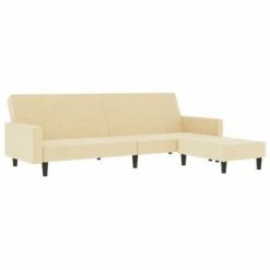 VidaXL Canapé-lit à 2 places avec repose-pied Crème Velours 8 VidaXL Canapé-lit à 2 places avec repose-pied Crème Velours -Canapés Soldes 2022 image 3 3081874