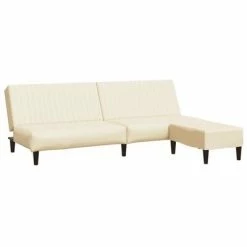 VidaXL Canapé-lit à 2 places avec repose-pied Crème Similicuir 8 VidaXL Canapé-lit à 2 places avec repose-pied Crème Similicuir -Canapés Soldes 2022 image 3 3081876