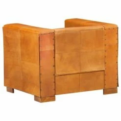 VidaXL Fauteuil Brun roux Cuir véritable -Canapés Soldes 2022 image 3 325117