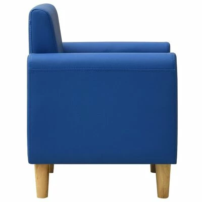 VidaXL Canapé pour enfants Bleu Similicuir 3 VidaXL Canapé pour enfants Bleu Similicuir – Image 3