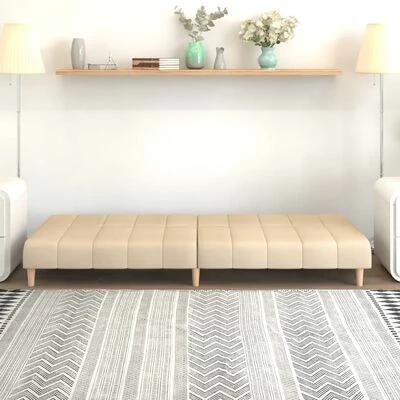 VidaXL Canapé-lit à 2 places Crème Tissu 3 VidaXL Canapé-lit à 2 places Crème Tissu – Image 3