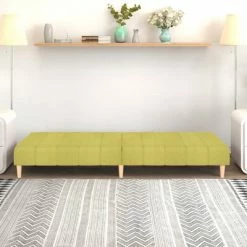VidaXL Canapé-lit à 2 places Vert Tissu -Canapés Soldes 2022 image 3 337350