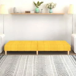 VidaXL Canapé-lit à 2 places Jaune Tissu -Canapés Soldes 2022 image 3 337351
