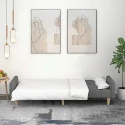 VidaXL Canapé-lit à 2 places Gris clair Tissu -Canapés Soldes 2022 image 3 337355