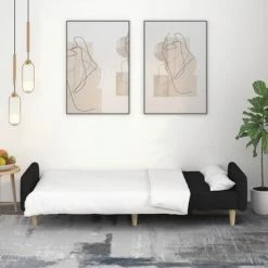 VidaXL Canapé-lit à 2 places Noir Tissu 8 VidaXL Canapé-lit à 2 places Noir Tissu -Canapés Soldes 2022 image 3 337357