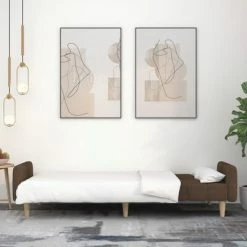 VidaXL Canapé-lit à 2 places Marron Tissu -Canapés Soldes 2022 image 3 337359