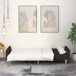 VidaXL Canapé-lit à 2 places Marron foncé Tissu -Canapés Soldes 2022 image 3 337360