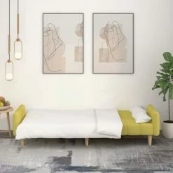 VidaXL Canapé-lit à 2 places Vert Tissu -Canapés Soldes 2022 image 3 337362