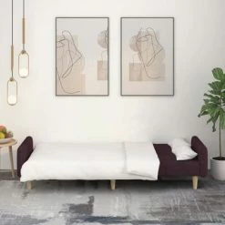 VidaXL Canapé-lit à 2 places Violet Tissu -Canapés Soldes 2022 image 3 337366