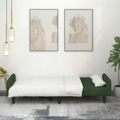 VidaXL Canapé-lit à 2 places Vert foncé Velours -Canapés Soldes 2022 image 3 337381