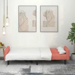 VidaXL Canapé-lit à 2 places Rose Velours -Canapés Soldes 2022 image 3 337383