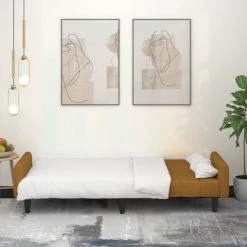 VidaXL Canapé-lit à 2 places Marron Velours -Canapés Soldes 2022 image 3 337387