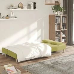 VidaXL Canapé-lit à 2 places avec deux oreillers Vert Tissu 8 VidaXL Canapé-lit à 2 places avec deux oreillers Vert Tissu -Canapés Soldes 2022 image 3 337422