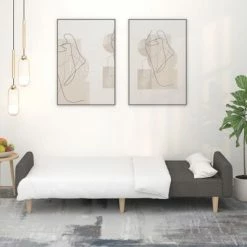 VidaXL Canapé-lit à 2 places Gris foncé Tissu -Canapés Soldes 2022 image 3 337524