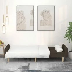 VidaXL Canapé-lit à 2 places Marron foncé Tissu -Canapés Soldes 2022 image 3 337528