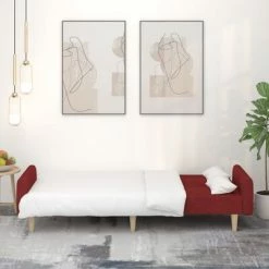 VidaXL Canapé-lit à 2 places Rouge bordeaux Tissu -Canapés Soldes 2022 image 3 337532