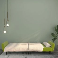 VidaXL Canapé-lit à 2 places Vert clair Velours 8 VidaXL Canapé-lit à 2 places Vert clair Velours -Canapés Soldes 2022 image 3 337539