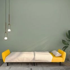 VidaXL Canapé-lit à 2 places Jaune Velours 8 VidaXL Canapé-lit à 2 places Jaune Velours -Canapés Soldes 2022 image 3 337543