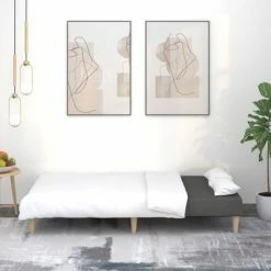 VidaXL Canapé-lit à 2 places Gris clair Tissu -Canapés Soldes 2022 image 3 337546