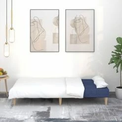 VidaXL Canapé-lit à 2 places Bleu Tissu -Canapés Soldes 2022 image 3 337552