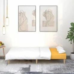 VidaXL Canapé-lit à 2 places Jaune Tissu -Canapés Soldes 2022 image 3 337554