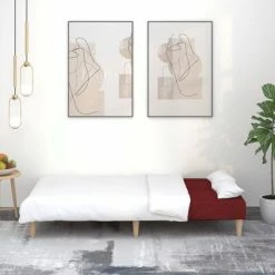 VidaXL Canapé-lit à 2 places Rouge bordeaux Tissu -Canapés Soldes 2022 image 3 337555