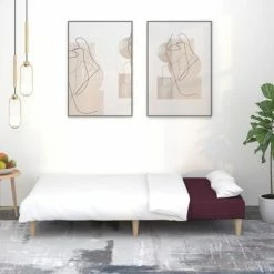 VidaXL Canapé-lit à 2 places Violet Tissu -Canapés Soldes 2022 image 3 337557