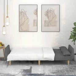 VidaXL Canapé-lit à 2 places avec deux oreillers Gris clair Tissu 8 VidaXL Canapé-lit à 2 places avec deux oreillers Gris clair Tissu -Canapés Soldes 2022 image 3 337558