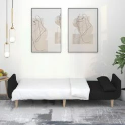 VidaXL Canapé-lit à 2 places avec deux oreillers Noir Tissu 8 VidaXL Canapé-lit à 2 places avec deux oreillers Noir Tissu -Canapés Soldes 2022 image 3 337560