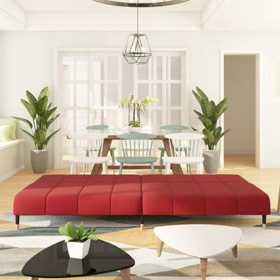 VidaXL Canapé-lit à 2 places Rouge bordeaux Velours 3 VidaXL Canapé-lit à 2 places Rouge bordeaux Velours – Image 3