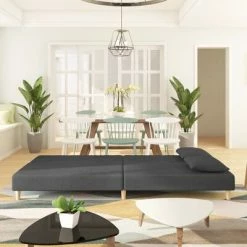 VidaXL Canapé-lit à 2 places avec deux oreillers Gris foncé Tissu 8 VidaXL Canapé-lit à 2 places avec deux oreillers Gris foncé Tissu -Canapés Soldes 2022 image 3 337593