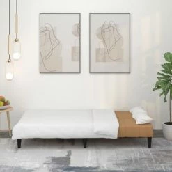 VidaXL Canapé-lit à 2 places Taupe Tissu microfibre -Canapés Soldes 2022 image 3 340660