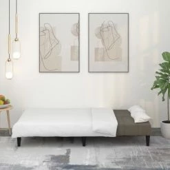 VidaXL Canapé-lit à 2 places Gris foncé Tissu microfibre -Canapés Soldes 2022 image 3 340662