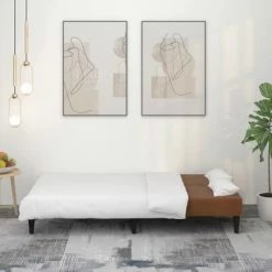 VidaXL Canapé-lit à 2 places Marron Tissu microfibre -Canapés Soldes 2022 image 3 340671