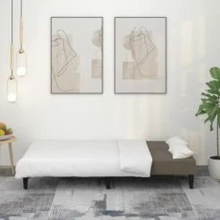 VidaXL Canapé-lit à 2 places Gris foncé Tissu microfibre -Canapés Soldes 2022 image 3 340674