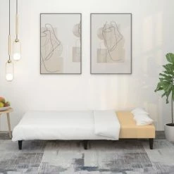 VidaXL Canapé-lit à 2 places Crème Tissu microfibre 8 VidaXL Canapé-lit à 2 places Crème Tissu microfibre -Canapés Soldes 2022 image 3 340676