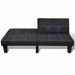 VidaXL Canapé-lit réglable Tissu Noir 9 VidaXL Canapé-lit réglable Tissu Noir -Canapés Soldes 2022 image 4 240782