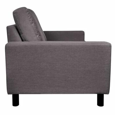 VidaXL Canapé à 2 places Tissu Gris foncé 4 VidaXL Canapé à 2 places Tissu Gris foncé – Image 4