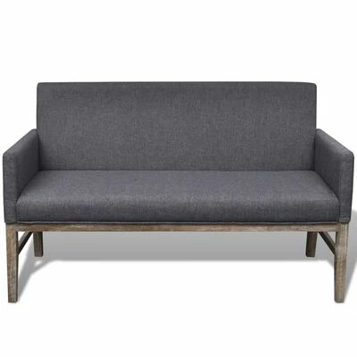 VidaXL Banc avec coussin rembourré Tissu Hévéa Gris foncé 4 VidaXL Banc avec coussin rembourré Tissu Hévéa Gris foncé – Image 4