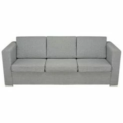 VidaXL Canapé à 3 places Tissu Gris clair 9 VidaXL Canapé à 3 places Tissu Gris clair -Canapés Soldes 2022 image 4 243581