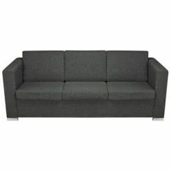 VidaXL Canapé à 3 places Tissu Gris foncé 9 VidaXL Canapé à 3 places Tissu Gris foncé -Canapés Soldes 2022 image 4 243584