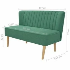 VidaXL Canapé 117 x 55,5 x 77 cm Tissu Vert 7 VidaXL Canapé 117 x 55,5 x 77 cm Tissu Vert -Canapés Soldes 2022 image 4 244073